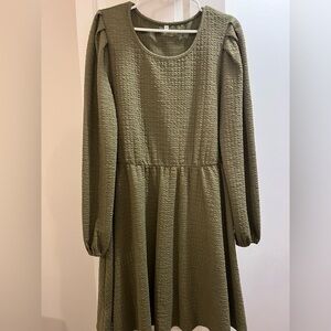 Army green long sleeve dress 2XL